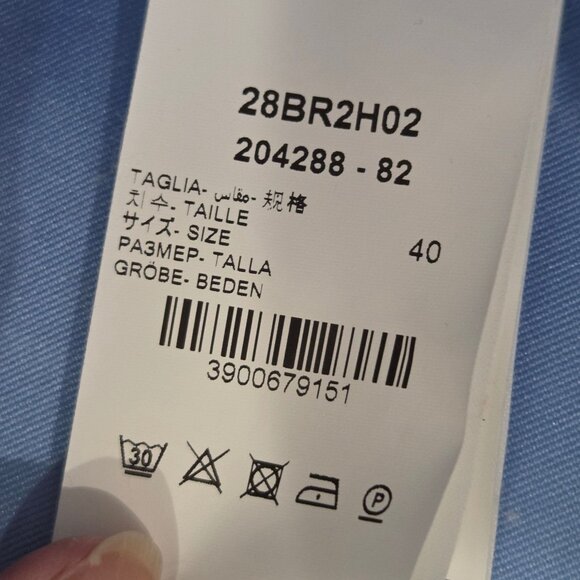 NWT Brognano Safari Jacket Sz S to XL Oversized Light Blue Satiny Designer Italy - Picture 10 of 14